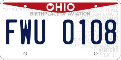 OH license plate FWU0108
