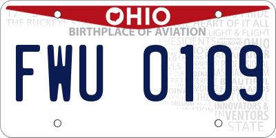 OH license plate FWU0109