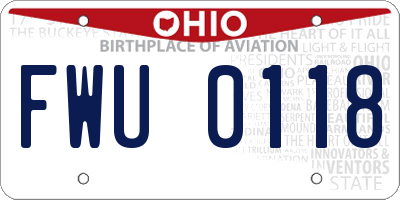 OH license plate FWU0118