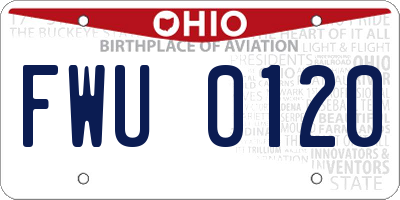 OH license plate FWU0120