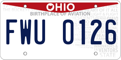 OH license plate FWU0126
