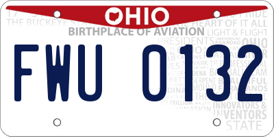 OH license plate FWU0132