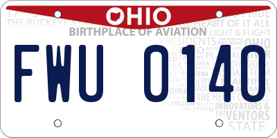 OH license plate FWU0140