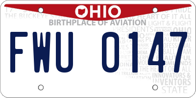 OH license plate FWU0147