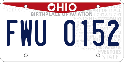 OH license plate FWU0152