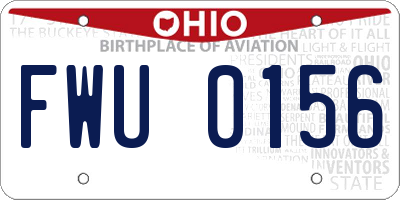 OH license plate FWU0156