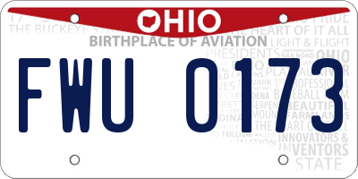OH license plate FWU0173