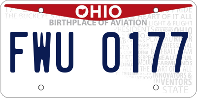 OH license plate FWU0177