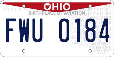 OH license plate FWU0184