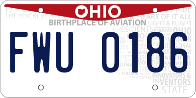 OH license plate FWU0186