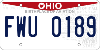OH license plate FWU0189