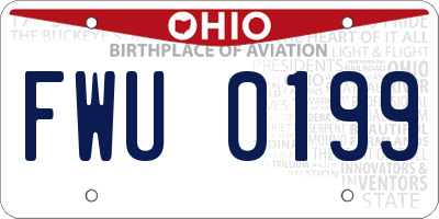 OH license plate FWU0199