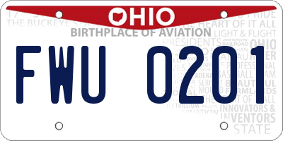 OH license plate FWU0201