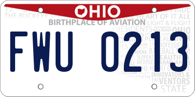 OH license plate FWU0213