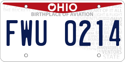 OH license plate FWU0214