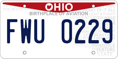 OH license plate FWU0229