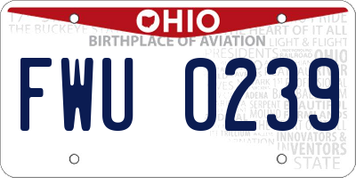 OH license plate FWU0239