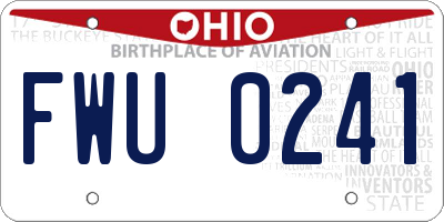 OH license plate FWU0241