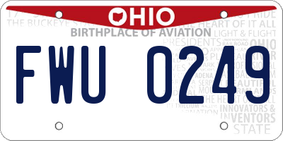 OH license plate FWU0249