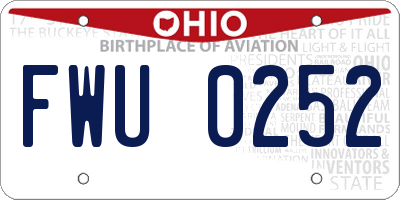 OH license plate FWU0252