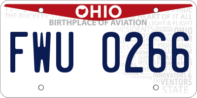 OH license plate FWU0266