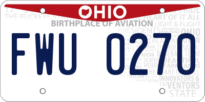OH license plate FWU0270