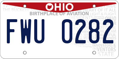 OH license plate FWU0282