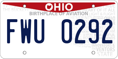 OH license plate FWU0292
