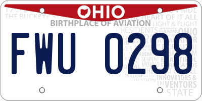 OH license plate FWU0298