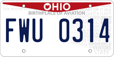 OH license plate FWU0314