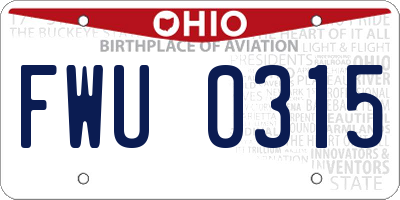 OH license plate FWU0315