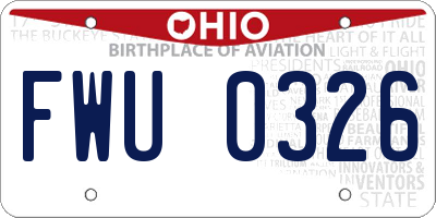 OH license plate FWU0326