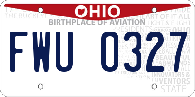 OH license plate FWU0327