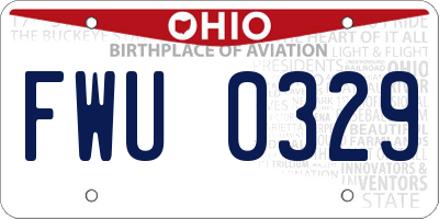 OH license plate FWU0329