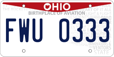 OH license plate FWU0333