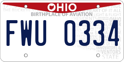 OH license plate FWU0334