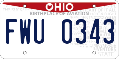 OH license plate FWU0343