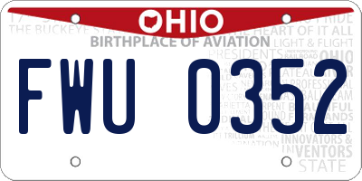 OH license plate FWU0352