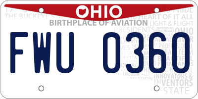 OH license plate FWU0360
