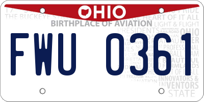 OH license plate FWU0361