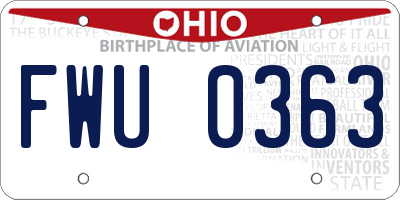 OH license plate FWU0363