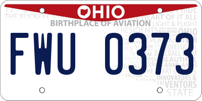 OH license plate FWU0373