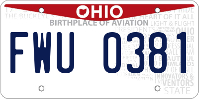 OH license plate FWU0381