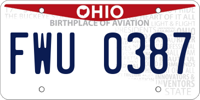 OH license plate FWU0387