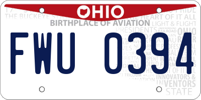 OH license plate FWU0394
