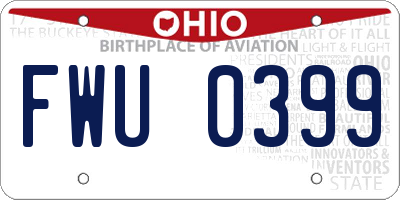 OH license plate FWU0399