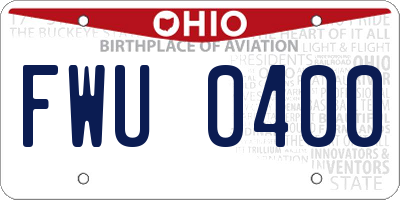 OH license plate FWU0400