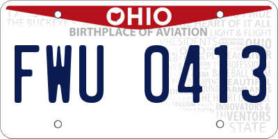 OH license plate FWU0413