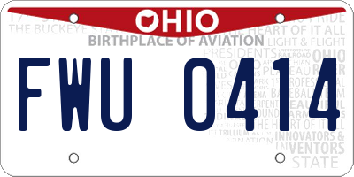 OH license plate FWU0414