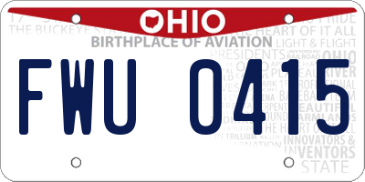 OH license plate FWU0415